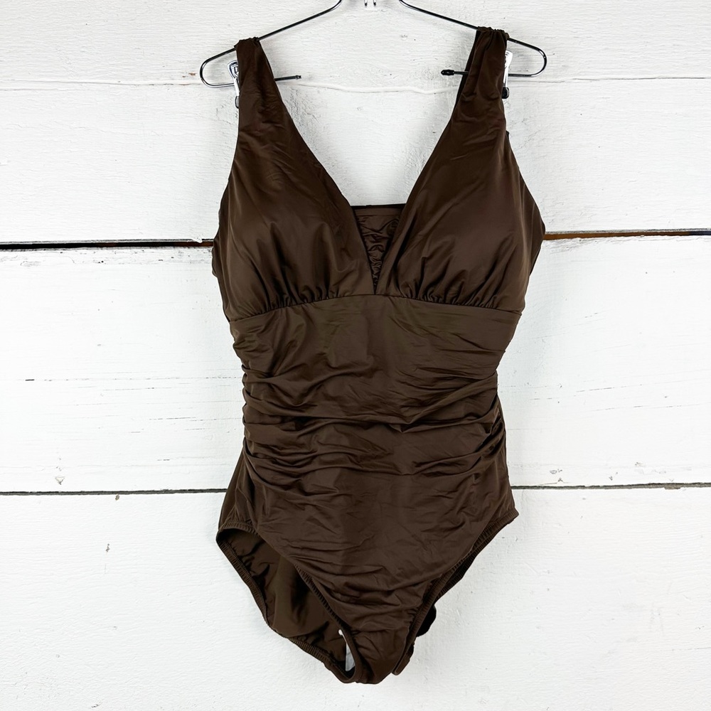 Lands end Grecian brown one piece swimsuit 8 - Picture 4 of 5